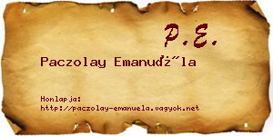 Paczolay Emanuéla névjegykártya